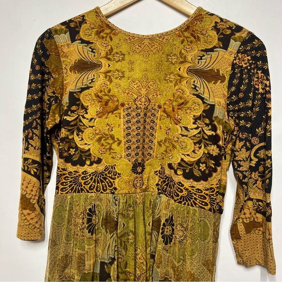 Label Ritu Kumar Gold Full Sleeves Long Fairy Dress M - Picture 8 of 12